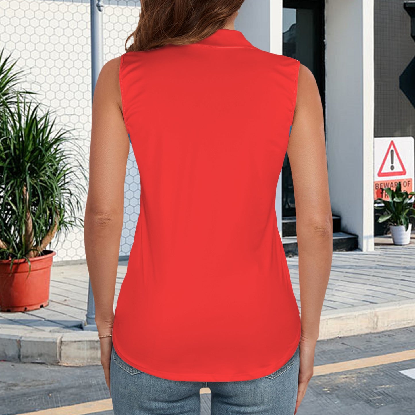 Zip Tank Red, Black Zip usps